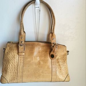Vintage Dooney & Bourke Crocodile Embossed Florentine Leather Handbag Satchel